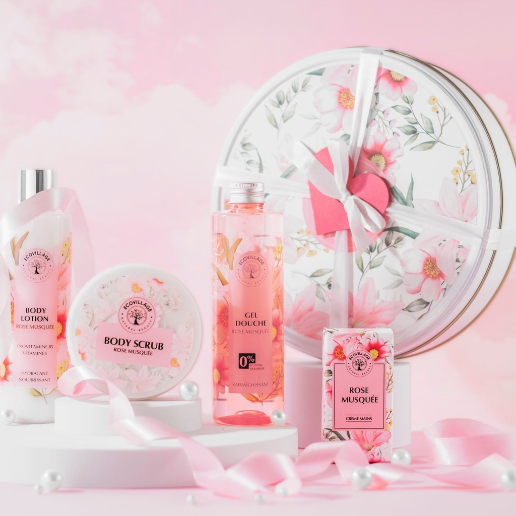 Coffret boite rose musquée