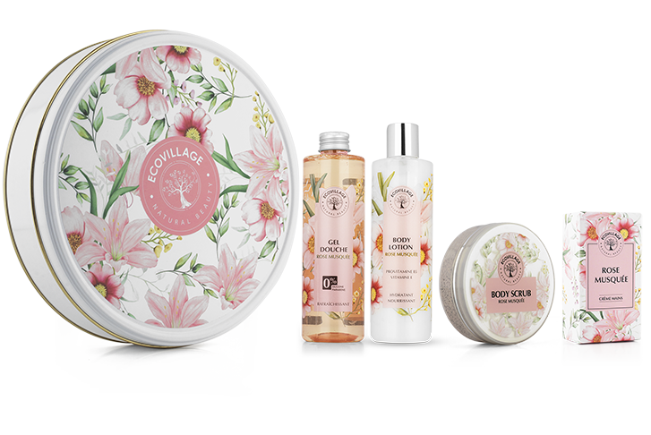 Coffret boite rose musqué